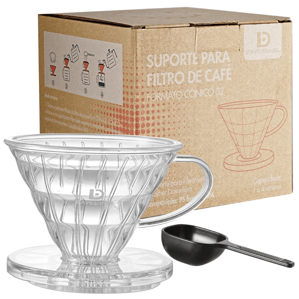 SUPORTE CÔNICO PARA FILTRO DE CAFÉ DAYS - TRANSPARENTE - 02