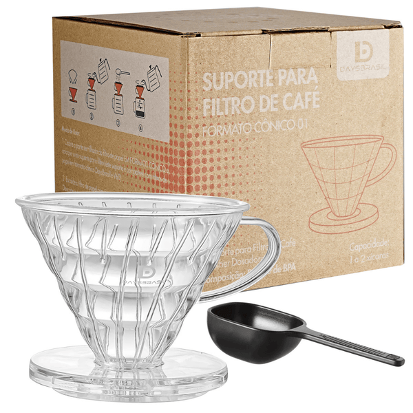 SUPORTE CÔNICO PARA FILTRO DE CAFÉ DAYS - TRANSPARENTE - 01