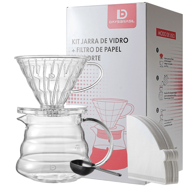 CONJUNTO KIT TIPO V60 - TAM 01 - PARA COAR CAFÉ - DAYSBRASIL