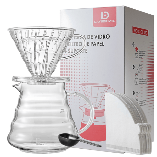 CONJUNTO KIT TIPO V60 - TAM 02 - PARA COAR CAFÉ - DAYSBRASIL