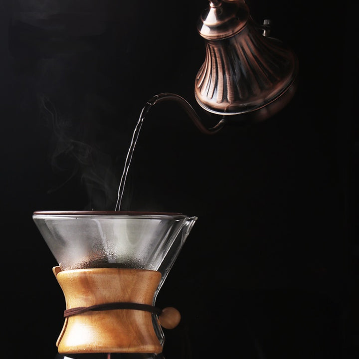 Kit Passador de Café de Vidro 600ml com Alça de Madeira e Filtro de Aço Inox - Urbe Café