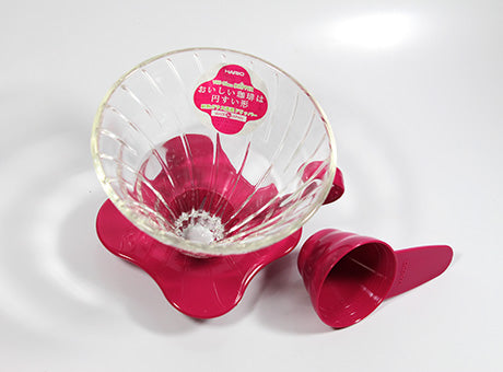 Suporte Para Filtro de Café Hario V60 Vidro Rosa - Urbe Café