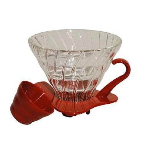 Suporte Para Filtro de Café Hario V60 Vidro Vermelho - Urbe Café