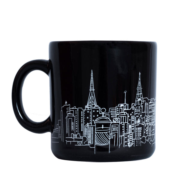 Caneca de Porcelana Preta SKYLIINE de 270ml - Urbe