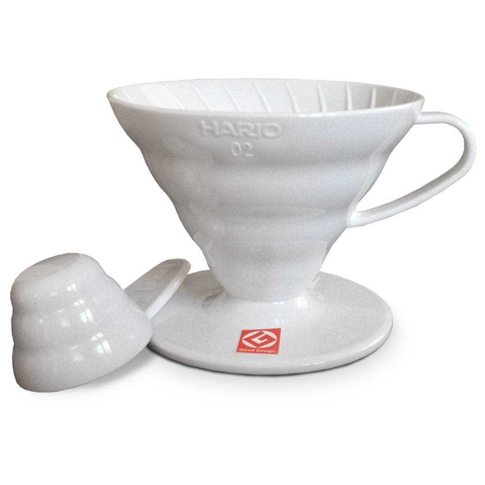 Suporte Para Filtro de Café Hario V60 Cerâmica Branco - Urbe Café
