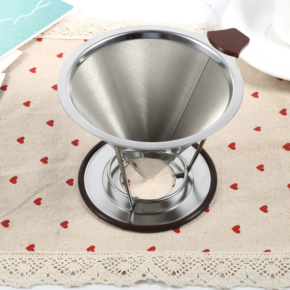 Filtro de Café Cônico de Aço Inox com Suporte