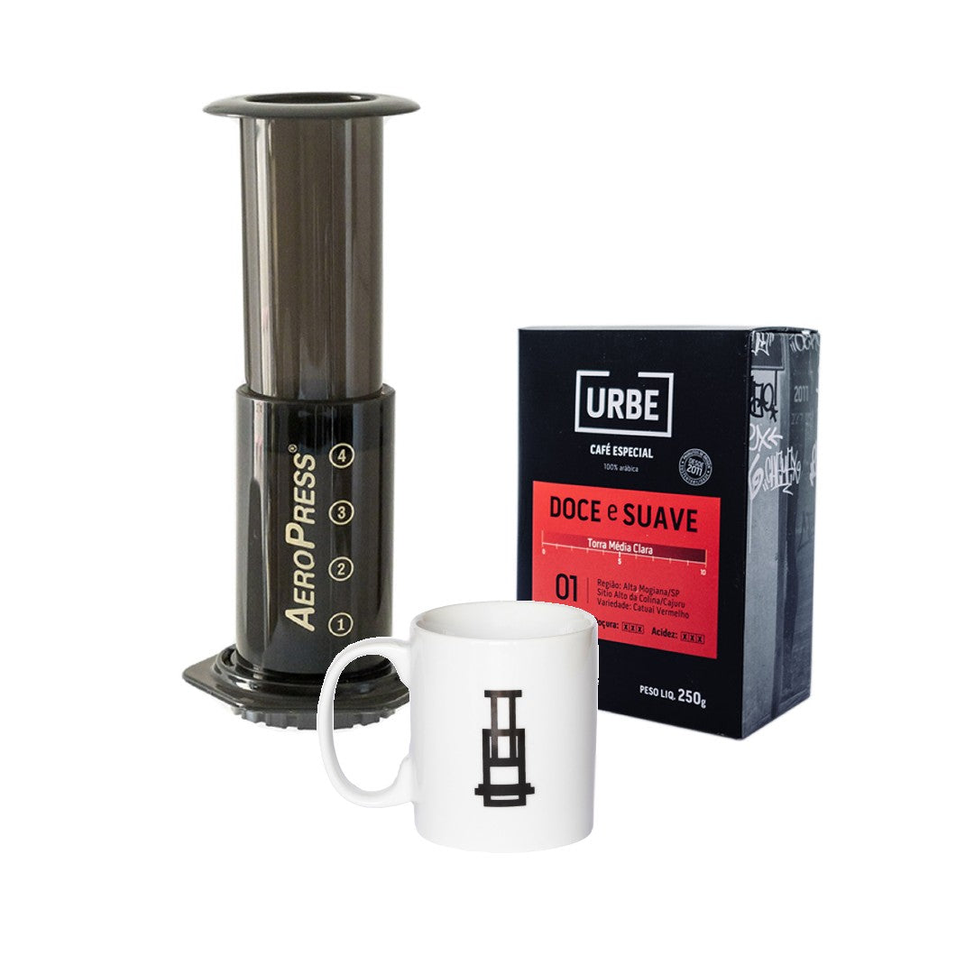 Kit Aeropress, Caneca e Café