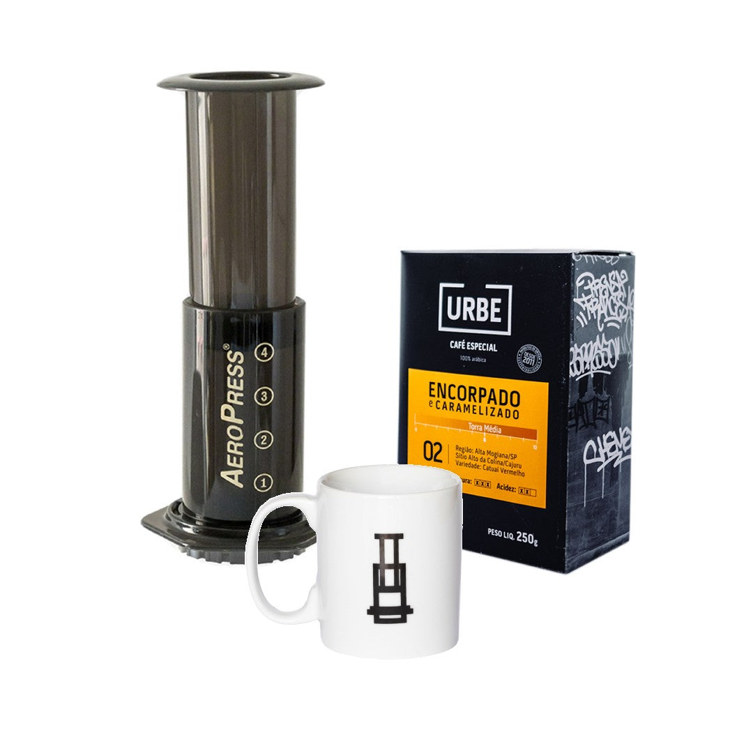 Kit Aeropress, Caneca e Café