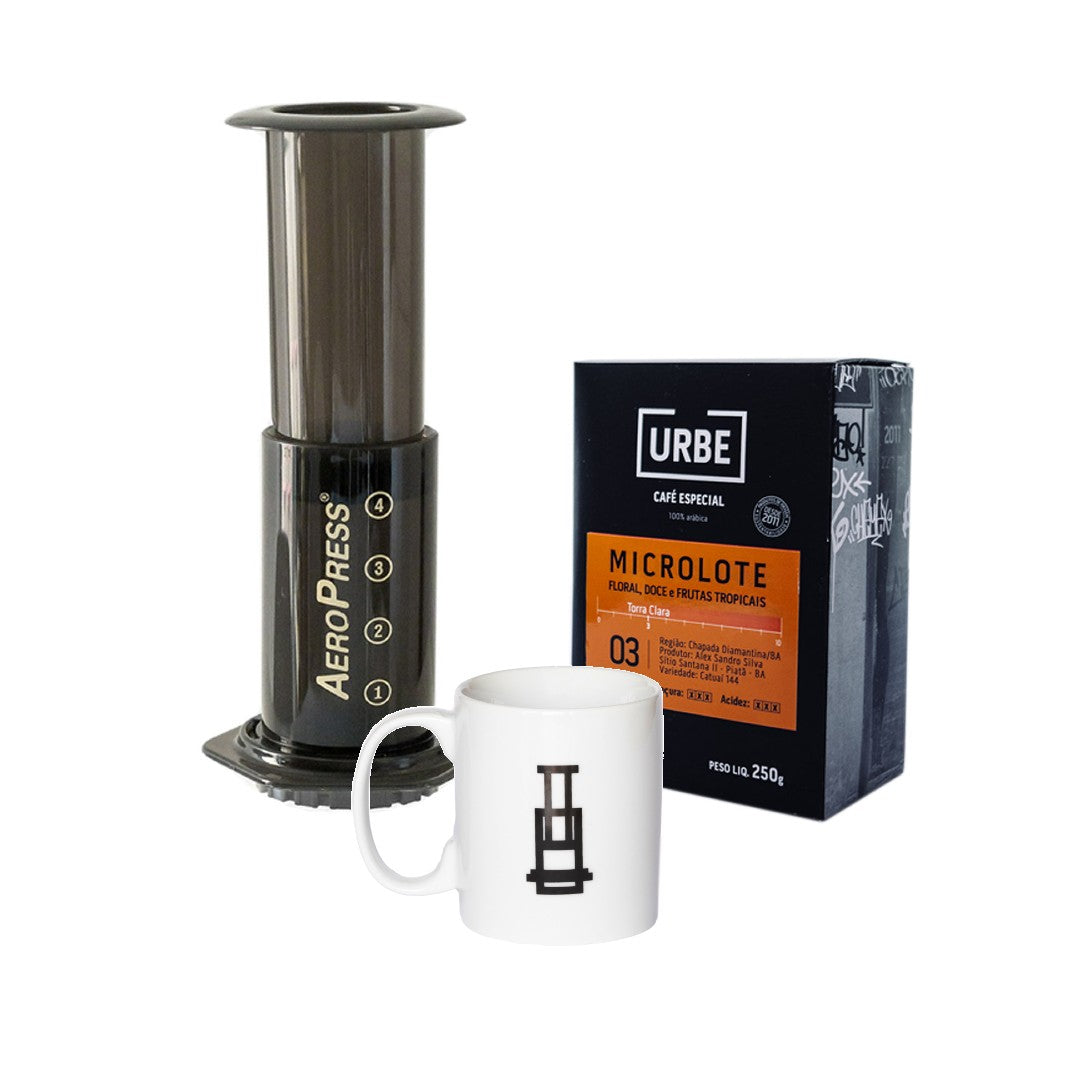 Kit Aeropress, Caneca e Café