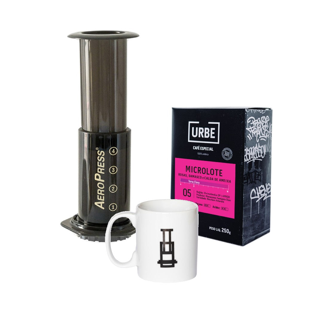 Kit Aeropress, Caneca e Café