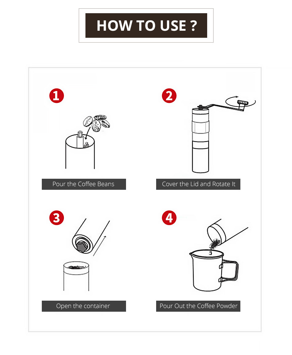 Mini Moedor de Café Manual com Lâminas de Cerâmica - 30g