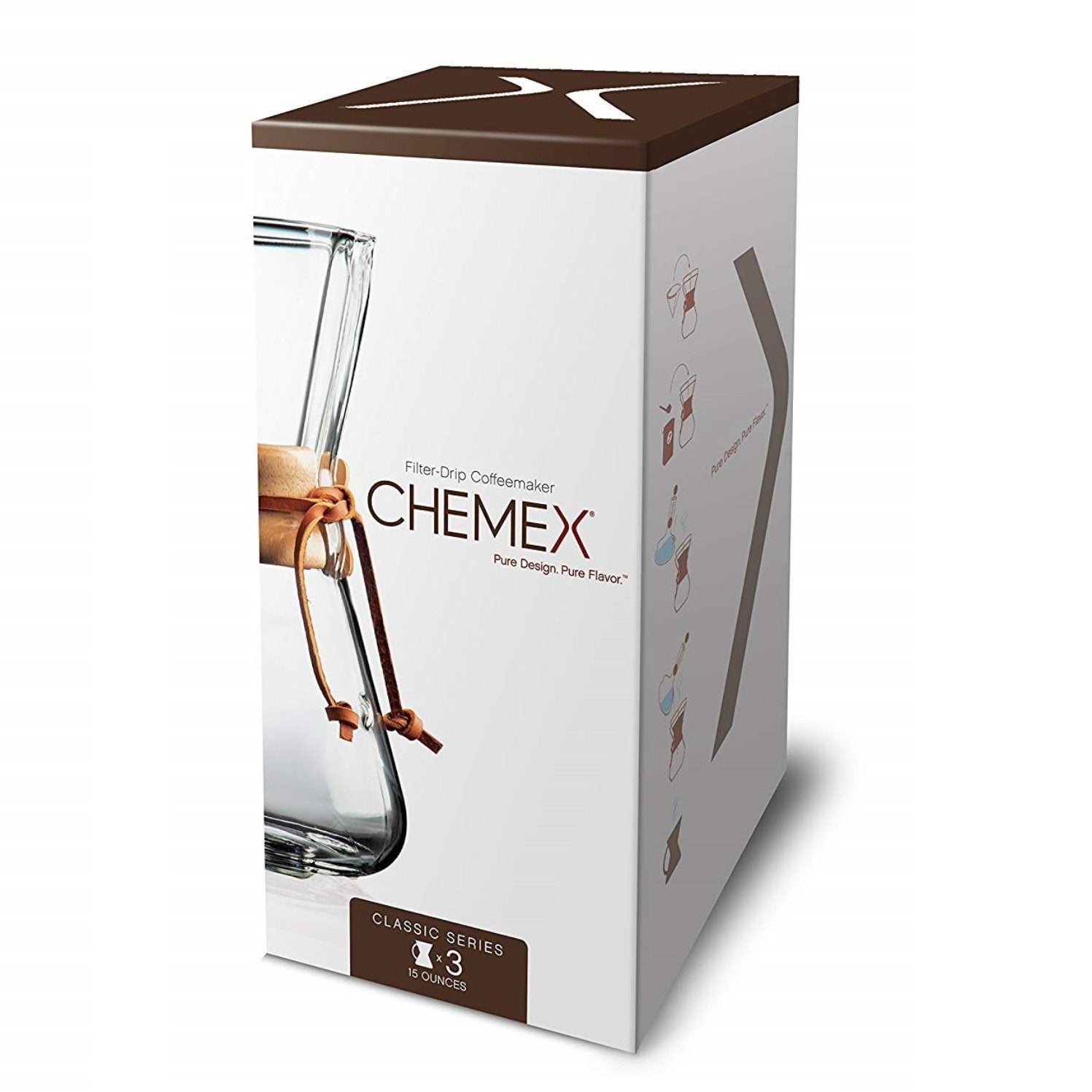 Passador de Café CHEMEX® com Alça de Madeira - 3 Xícaras - Urbe Café