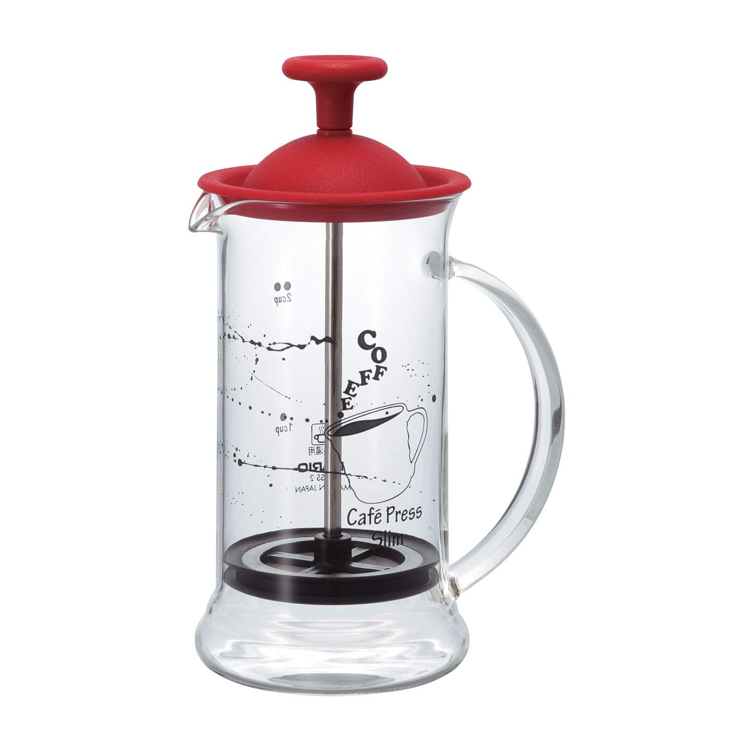 Prensa Francesa Vermelha Hario Café Press Slim S - 240ml