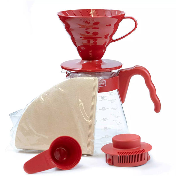 Conjunto Kit Hario V60 para passar Café - Vermelho